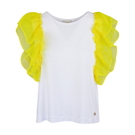 Verysimple • witte top met gele ruches