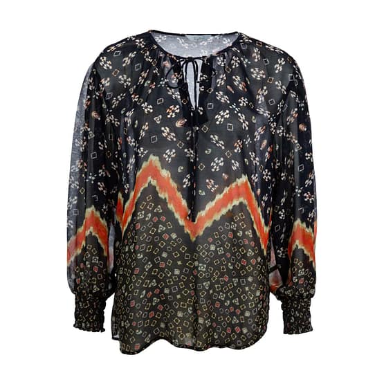 Frogbox • zwarte zig zag blouse