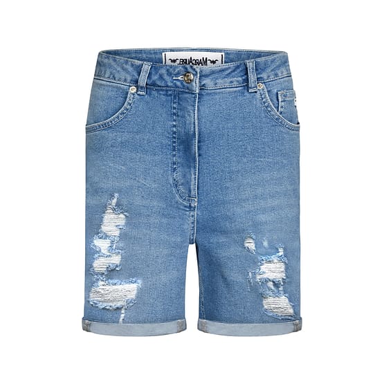 Marc Aurel • blauwe denim shorts destroyed