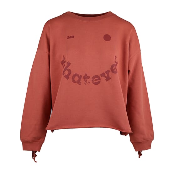 Frogbox • bruine sweater whatever met franjes