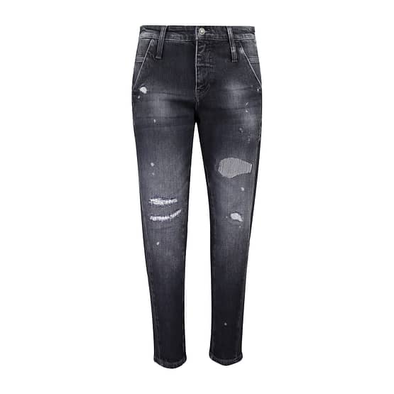 MAC • zwarte Boyfriend jeans destroyed