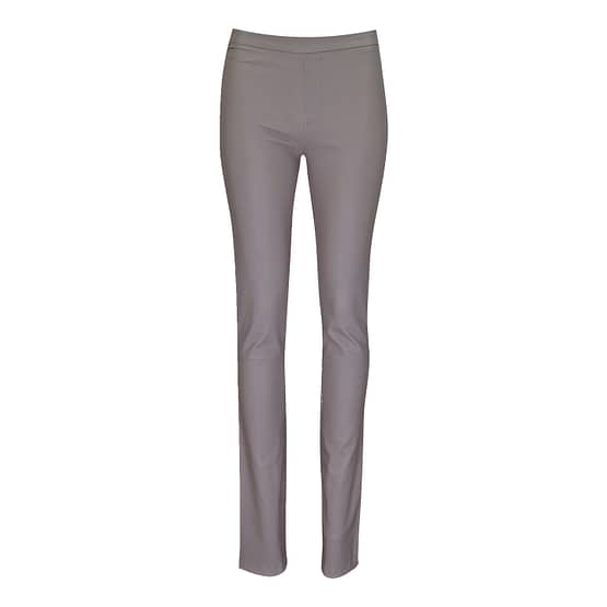 Est'seven • stretch leren pantalon taupe