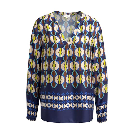 Milano Italy • donkerblauwe blouse met geo motief