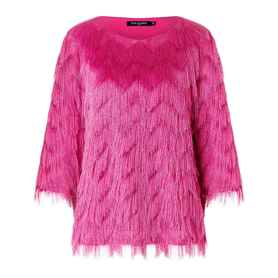 Ana Alcazar • roze top met franjes