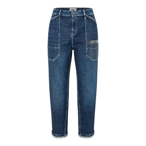 MAC • blauwe Iowa baggy glitter jeans