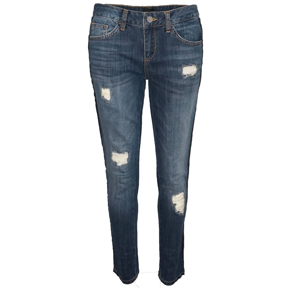 Liu Jo • blauwe slim fit jeans met beschadigingen • shop BollyWolly