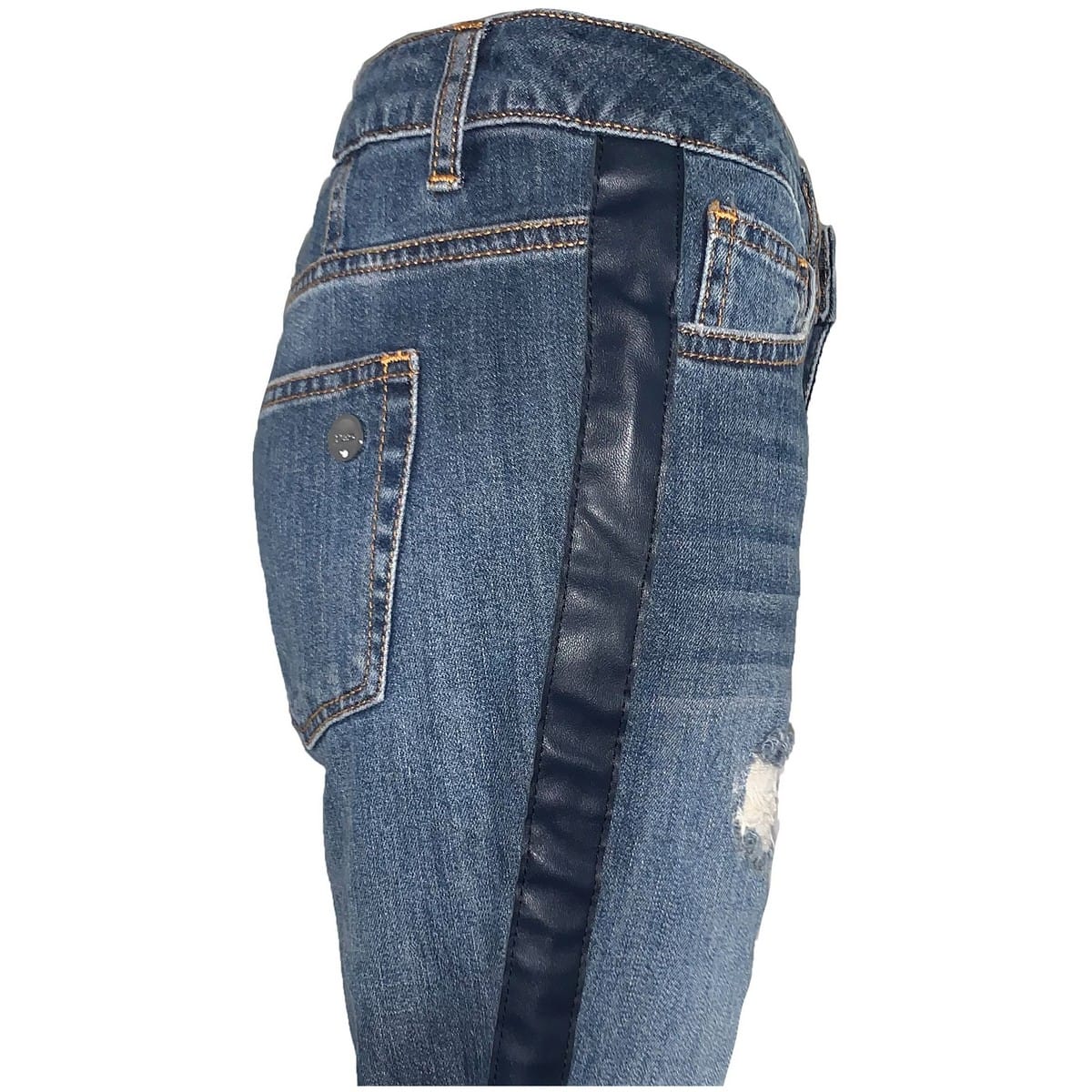Liu Jo • blauwe slim fit jeans met beschadigingen • shop BollyWolly